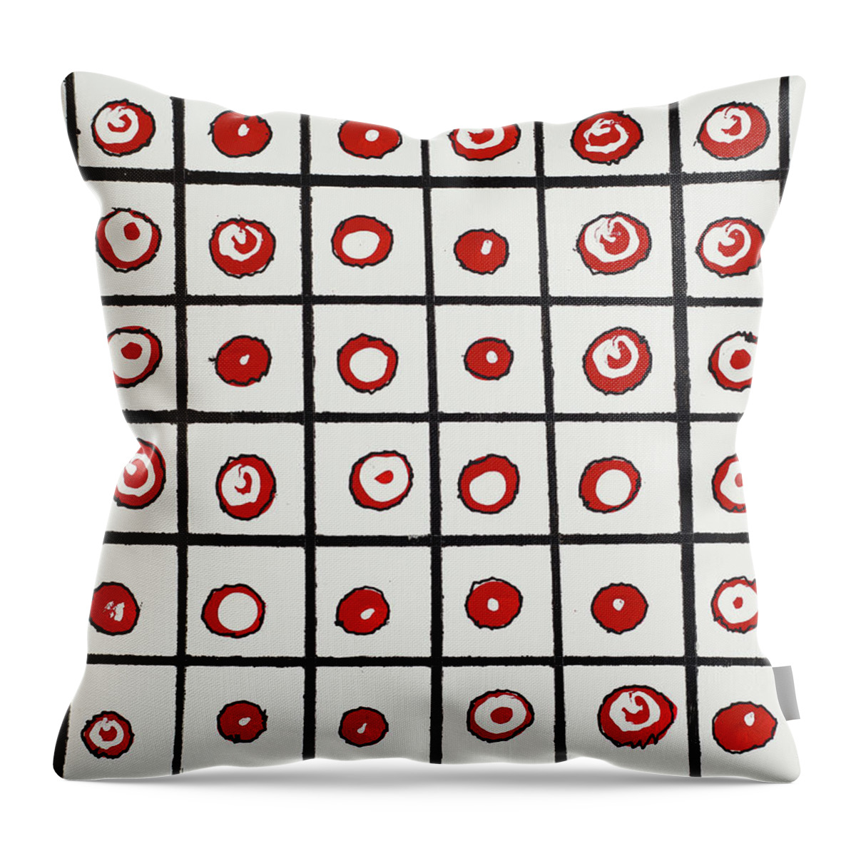 Dots Throw Pillow featuring the painting Peppermint and Licorice by Dawn Boswell Burke