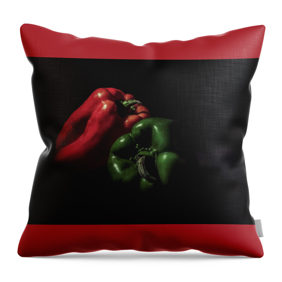 Peppers Throw Pillow featuring the photograph Peppers by Brenda Wilcox aka Wildeyed n Wicked