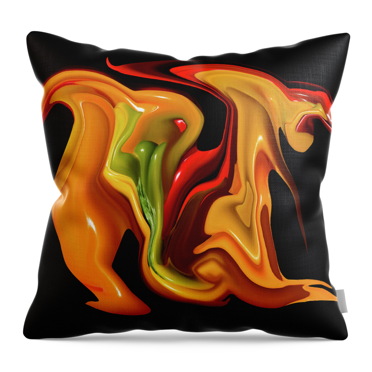 Abstract Throw Pillow featuring the photograph Peppers Lion by Robert Woodward