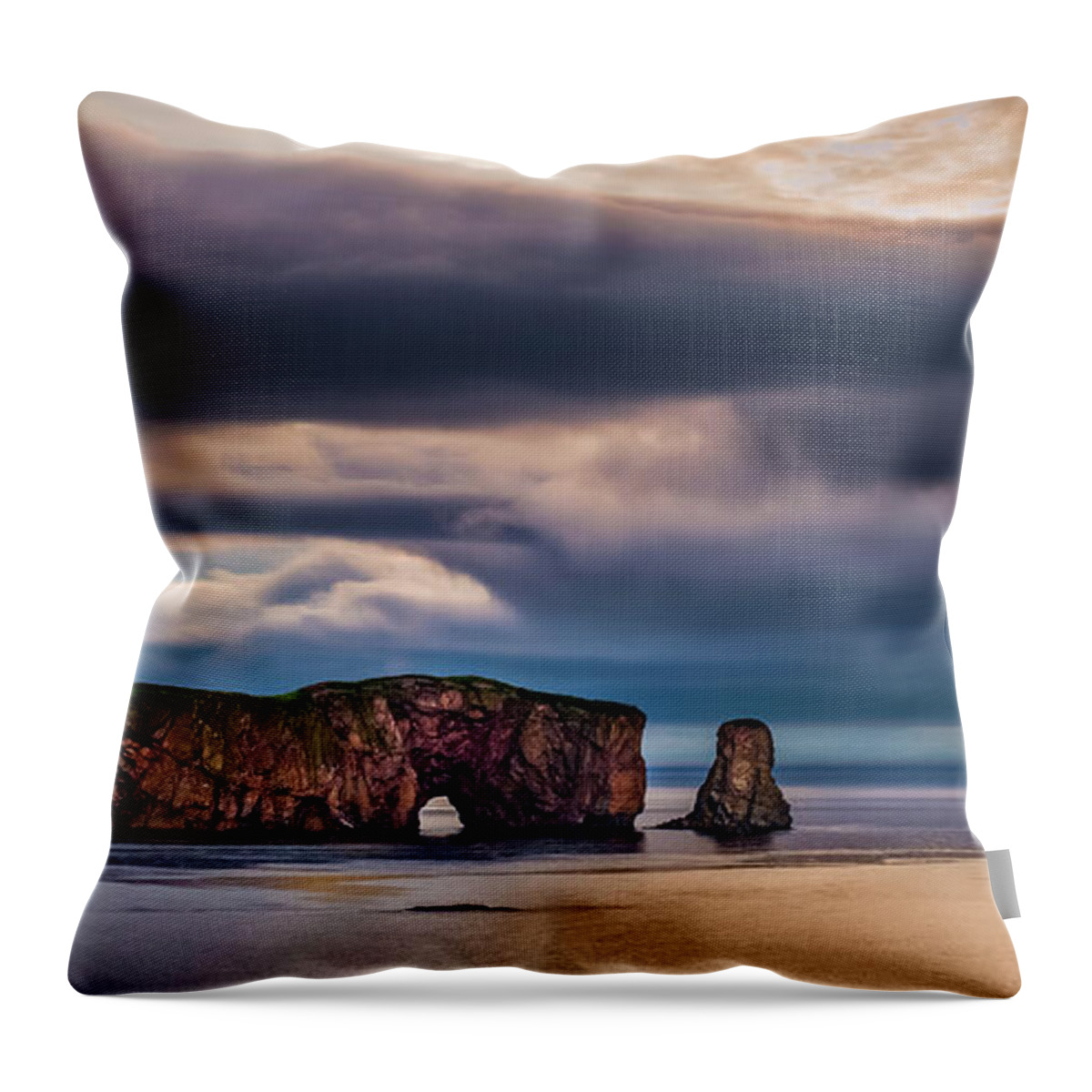 Canada Throw Pillow featuring the photograph Perce Sunrise by Tracy Munson