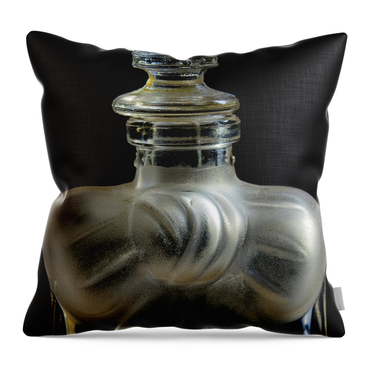 Bottle Throw Pillow featuring the photograph Perfume Bottle by Mike Eingle