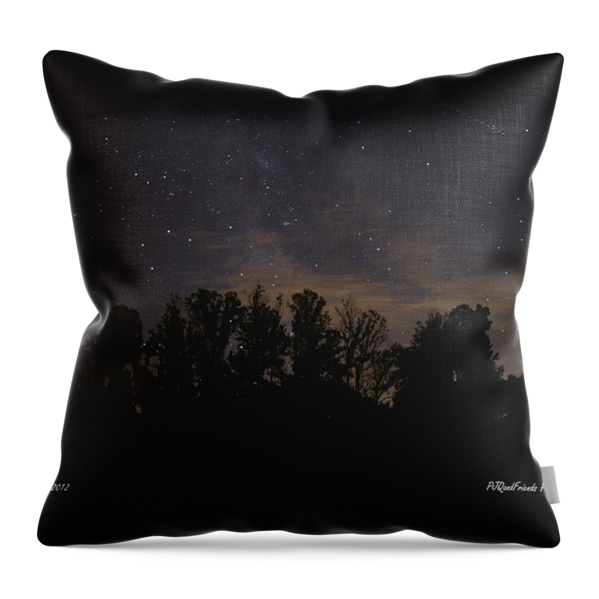 Perseid Meteor Shower Throw Pillow featuring the photograph Perseid Meteor in Milky Way by PJQandFriends Photography