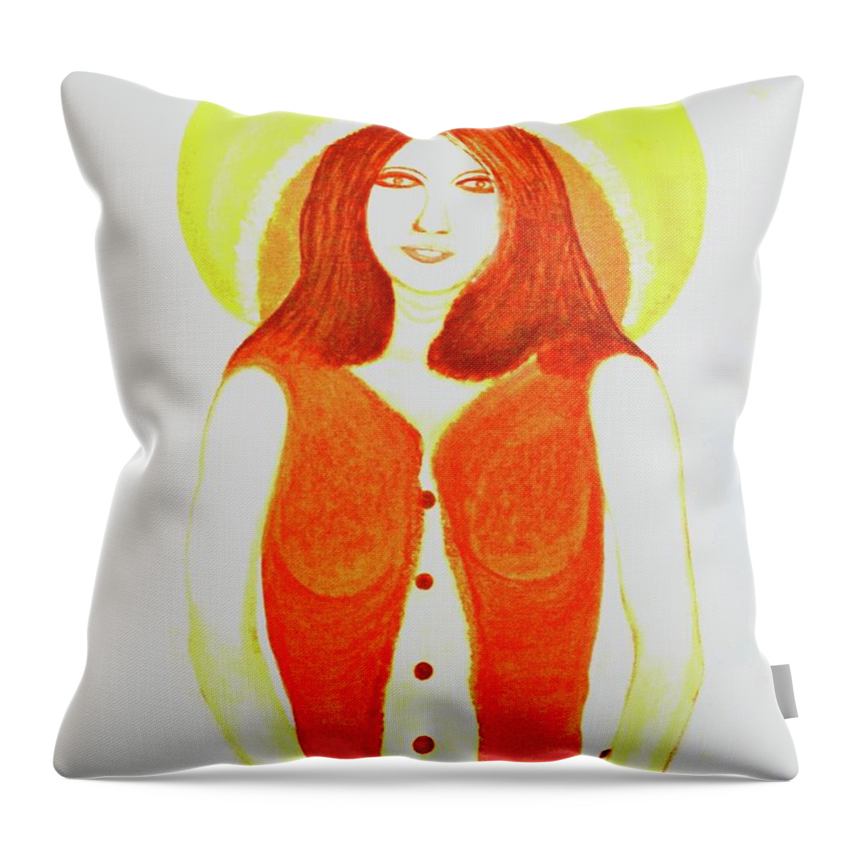 People Throw Pillow featuring the painting Personas 1 by Lorna Maza