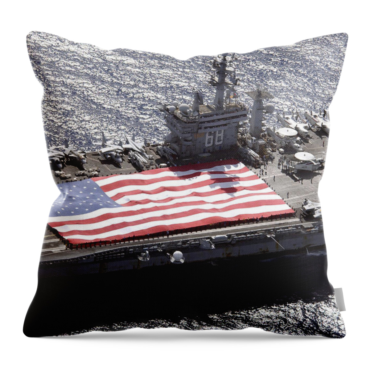 Color Image Throw Pillow featuring the photograph Personnel Participate In A Flag by Stocktrek Images