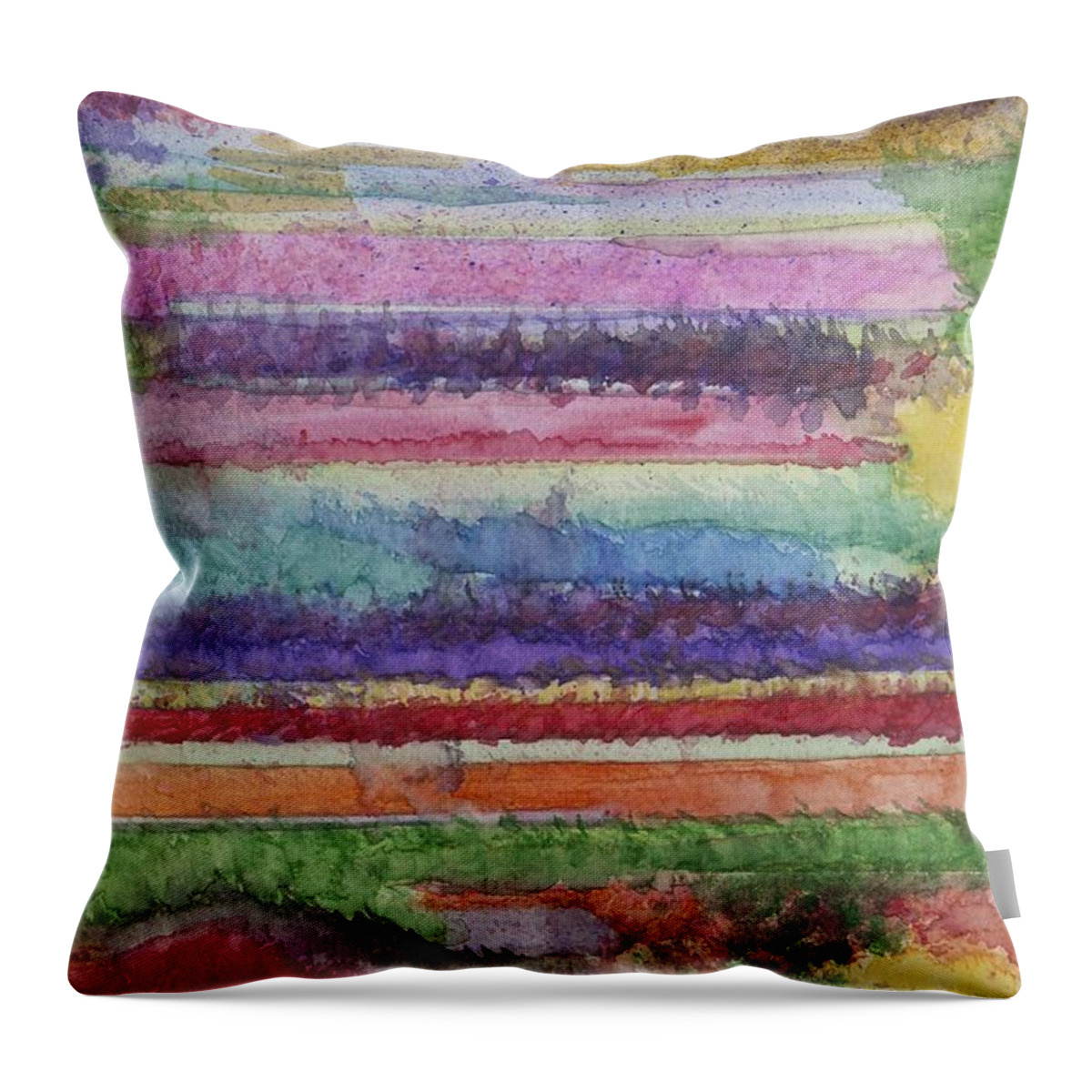 Colorful Throw Pillow featuring the painting Perspective by Jacqueline Athmann