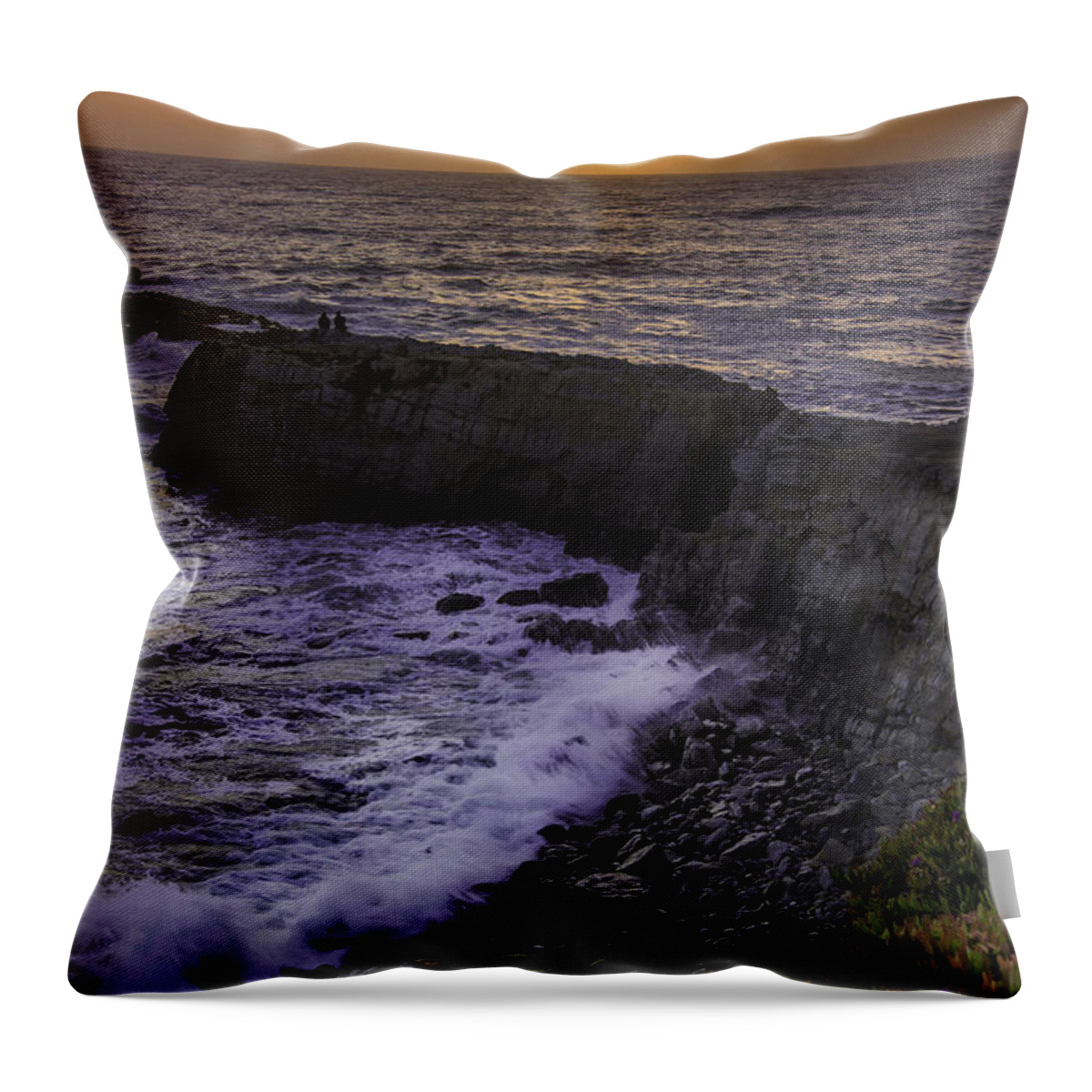 Sunset Throw Pillow featuring the photograph Pescadero Sunset by Janet Kopper