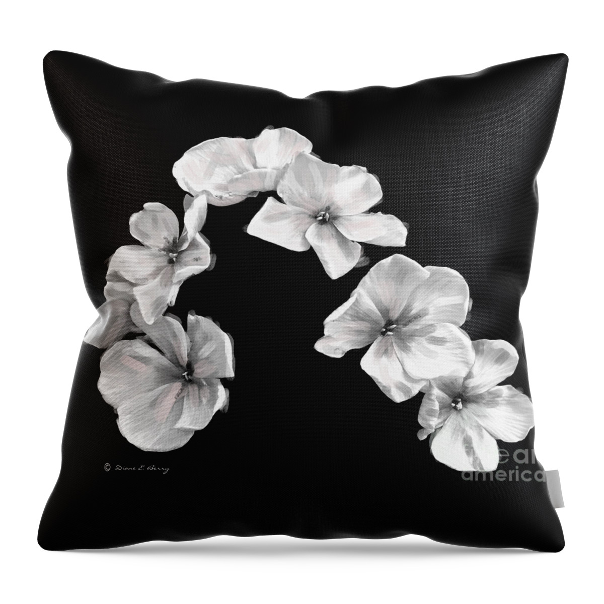 Diane Berry Throw Pillow featuring the digital art Petal Cascade Custom by Diane E Berry