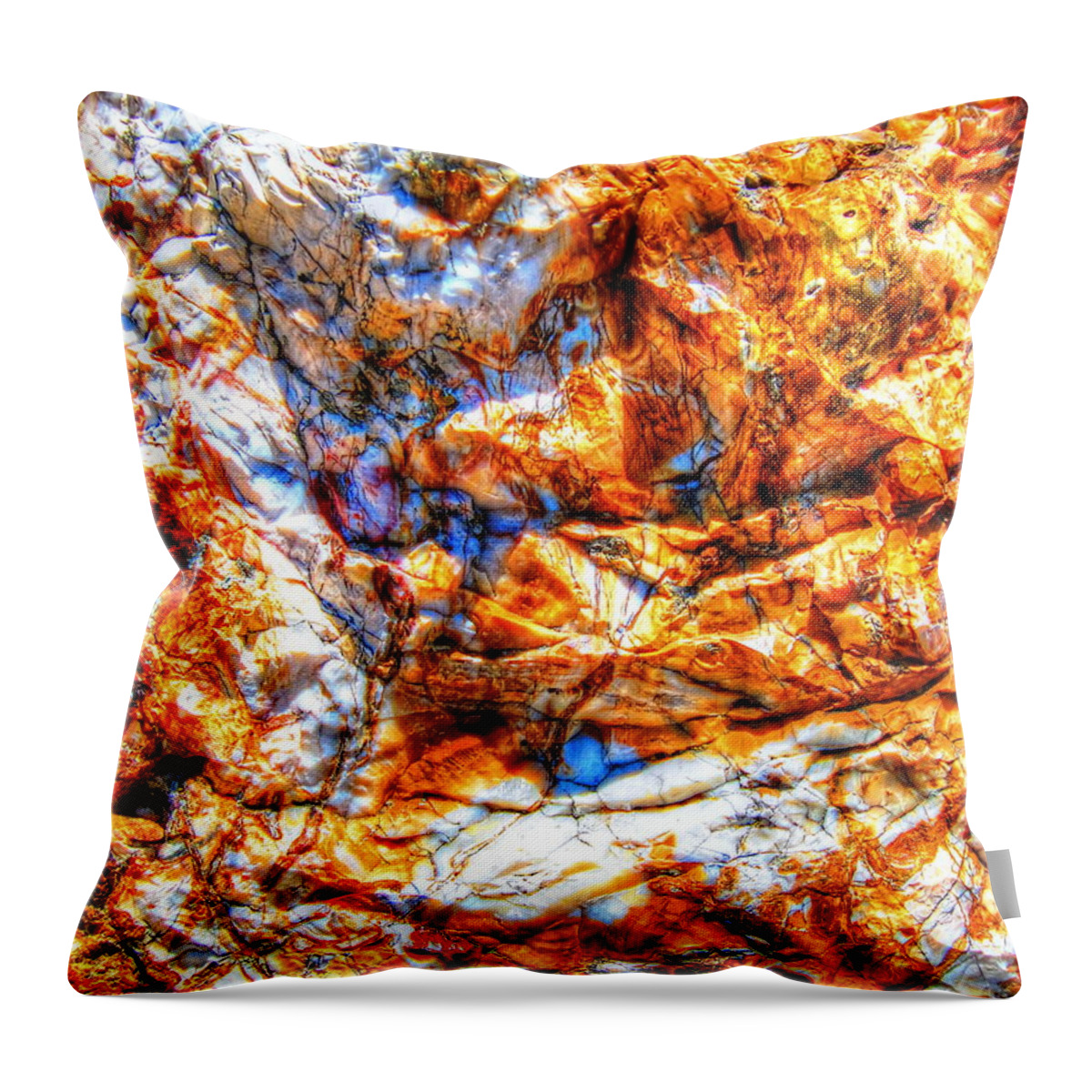 Petrified Throw Pillow featuring the photograph Petrified Abstraction No 3 by Andreas Thust