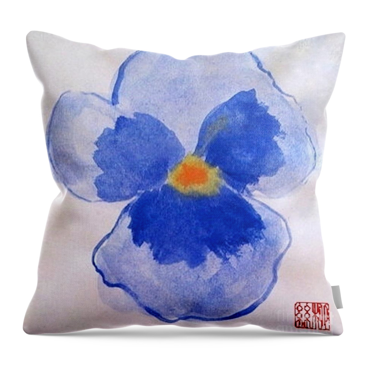 Petunia Throw Pillow featuring the painting Petunia by Margaret Welsh Willowsilk