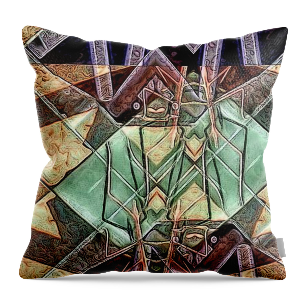 Abstract Throw Pillow featuring the digital art Phasmids by Ron Bissett