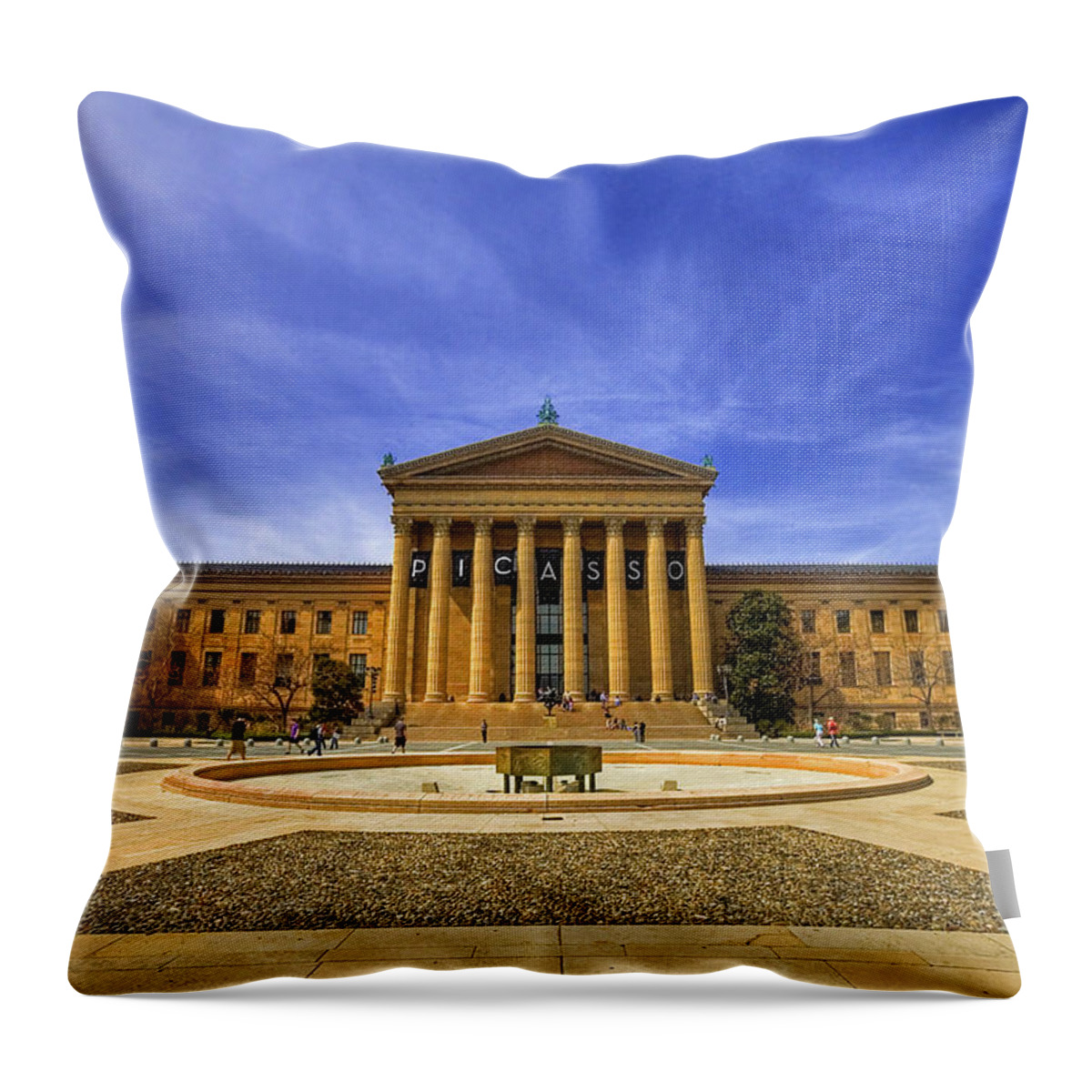 Architecture Throw Pillow featuring the photograph Philadelphia Art Museum by Evelina Kremsdorf