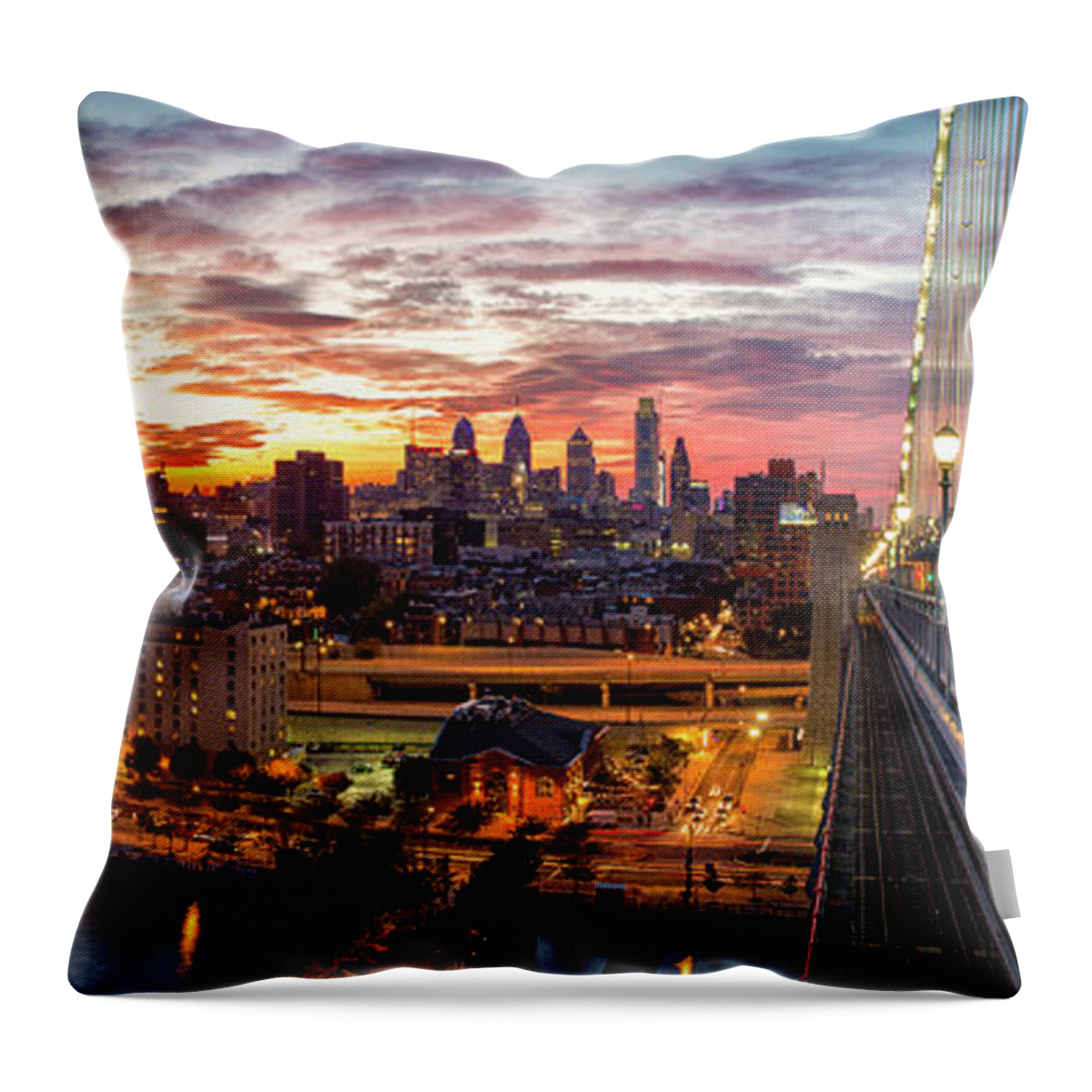 Landscape Throw Pillow featuring the photograph Philly2 by Rob Dietrich