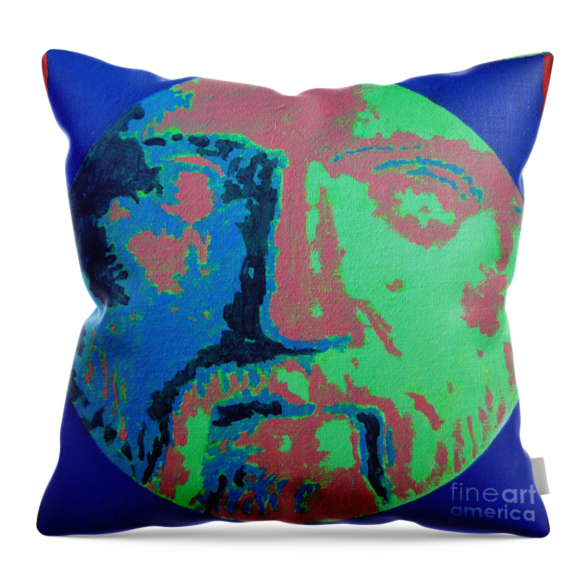 Philosopher Throw Pillow featuring the painting Philosopher - Pythagoras by Ana Maria Edulescu