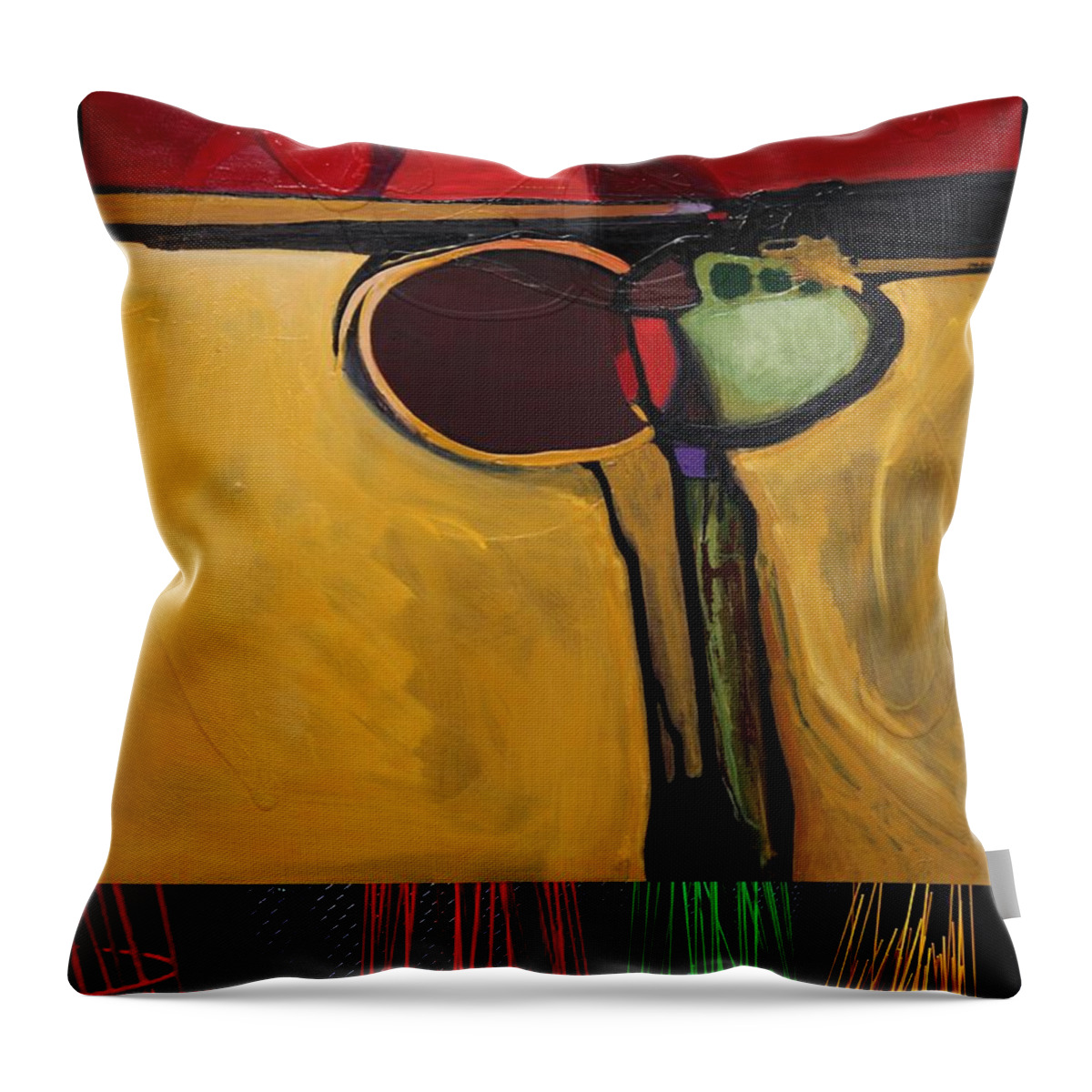 Hybrid Throw Pillow featuring the mixed media pHOT 170 by Marlene Burns