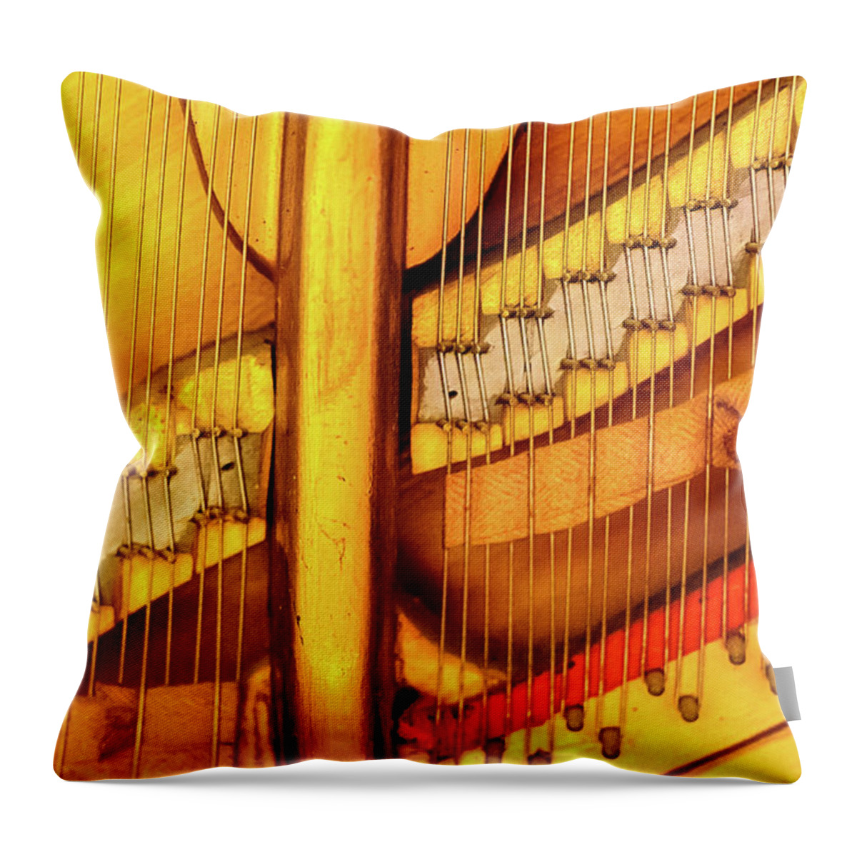 Harp Throw Pillow featuring the photograph Piano 1 by Rebecca Cozart