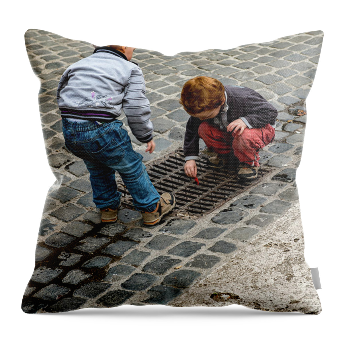 Italia Throw Pillow featuring the photograph Piazza Testaccio by Joseph Yarbrough