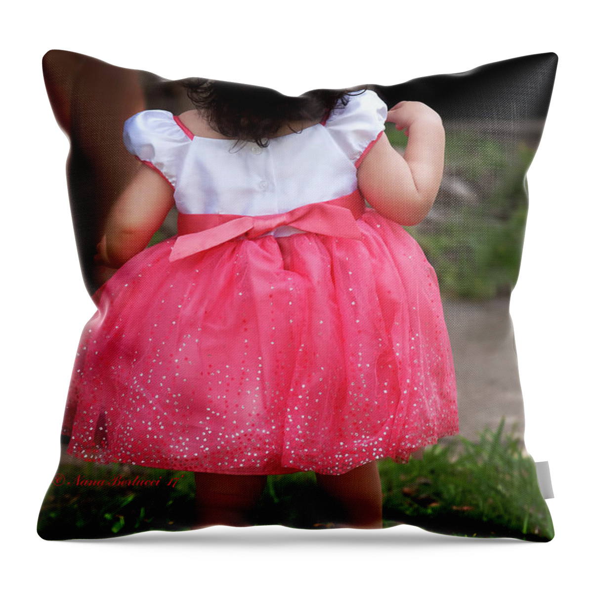 Girl Throw Pillow featuring the photograph Pick Me Up by Joan Bertucci
