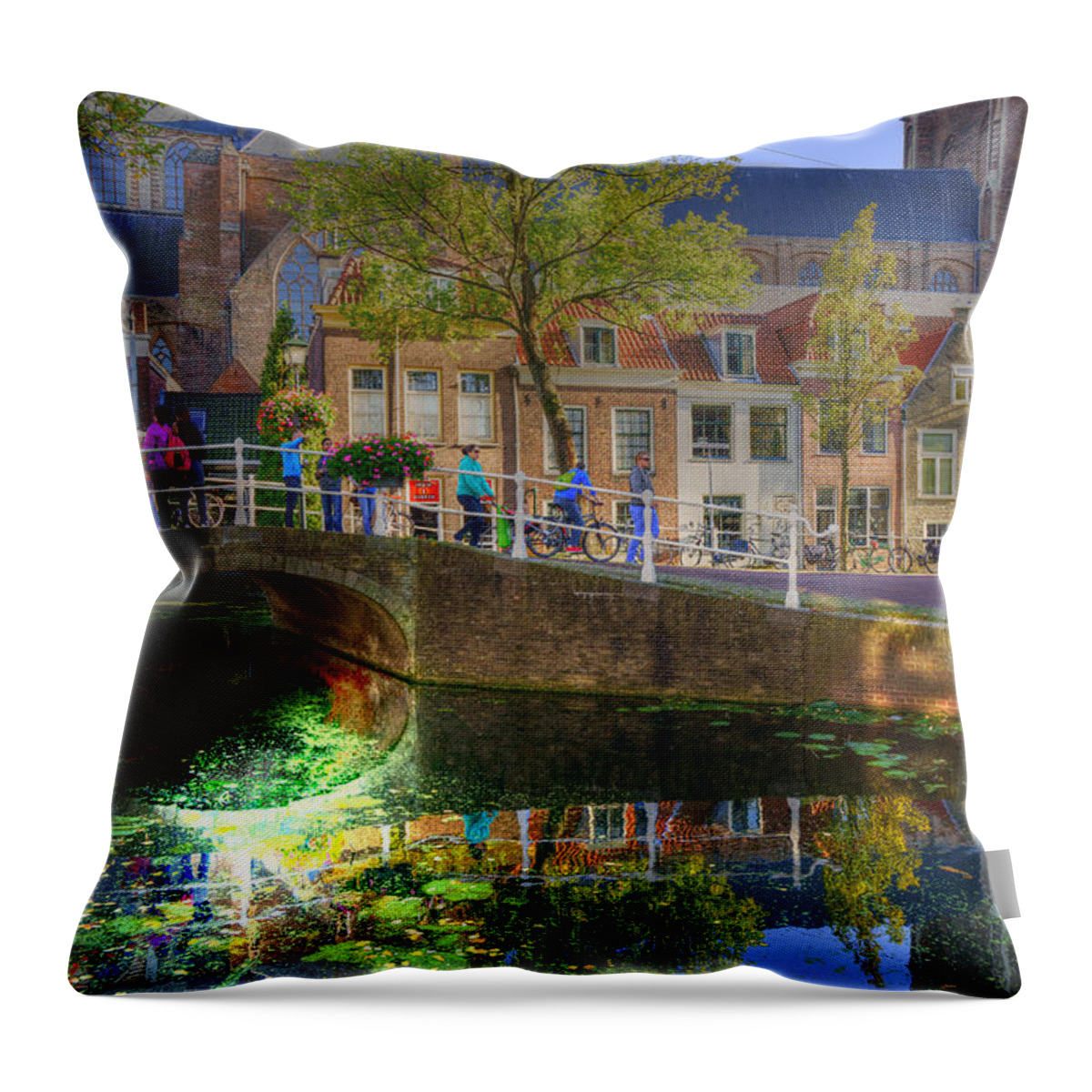 Holland Throw Pillow featuring the photograph Picturesque Delft by Uri Baruch