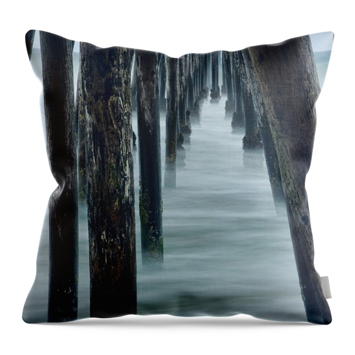 Ocean Throw Pillow featuring the photograph Pier of Peace by Dan McGeorge