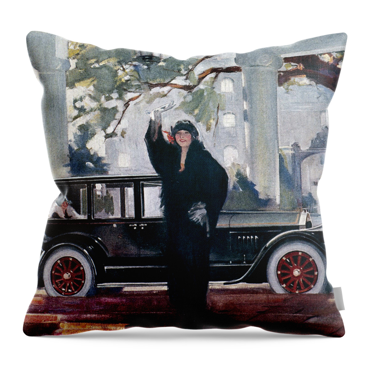 1925 Throw Pillow featuring the photograph Pierce-arrow Ad, 1925 by Granger