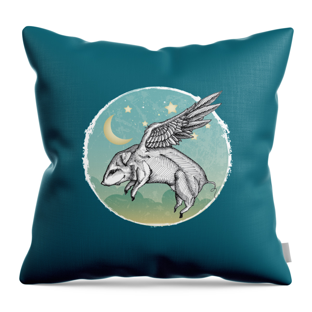 Alice In Wonderland Throw Pillow featuring the photograph Pigs Fly - 2 by Mary Machare