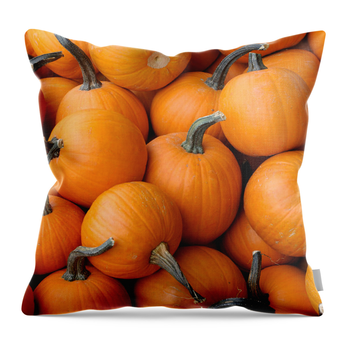 Pumpkin Throw Pillow featuring the photograph Pile of pumkins by Bradford Martin