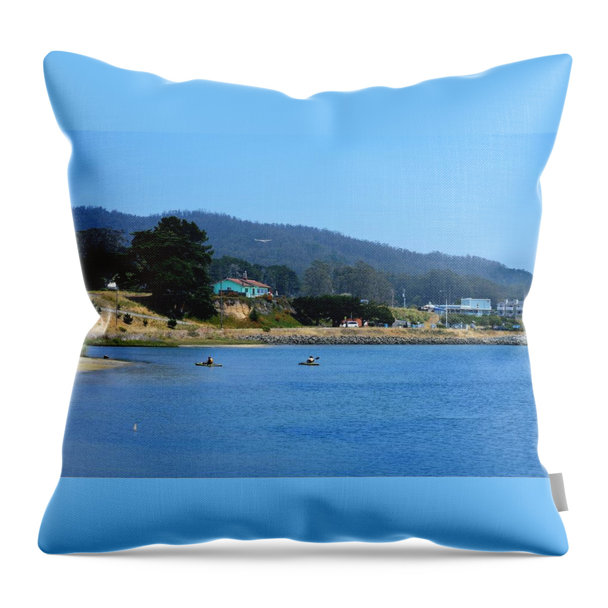 Landsccape Throw Pillow featuring the photograph Pillar Point Harbor by Marian Jenkins