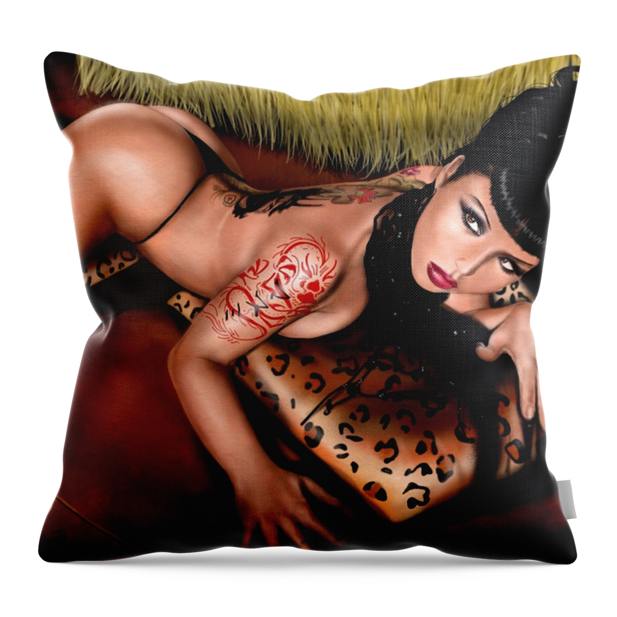 Pete Throw Pillow featuring the painting Pillow Talk by Pete Tapang