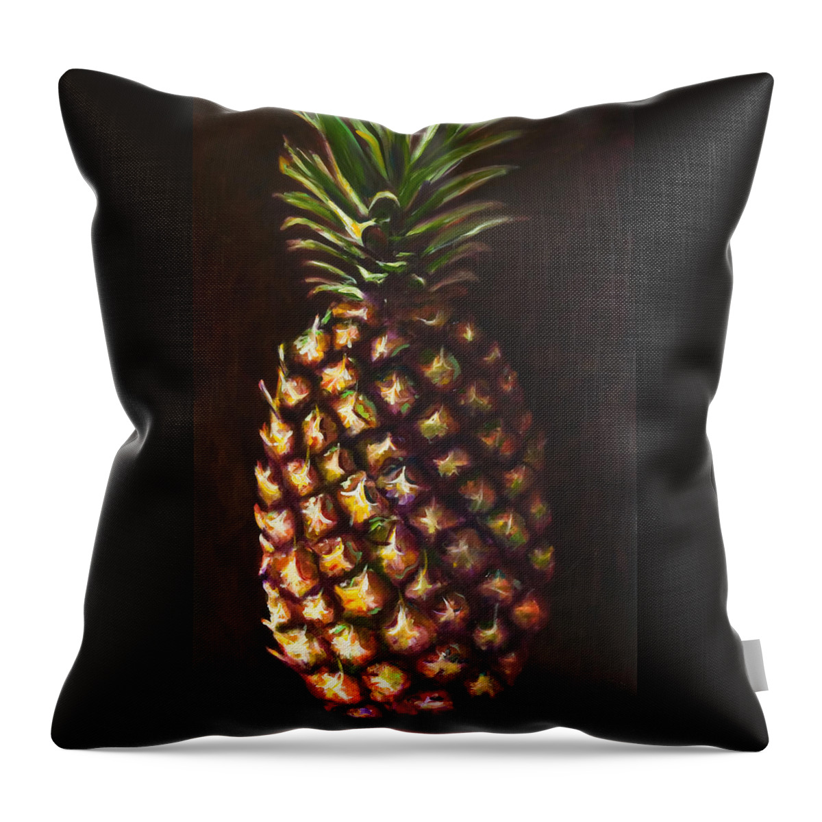 Fruit Throw Pillow featuring the painting Pine Apple by Shannon Grissom