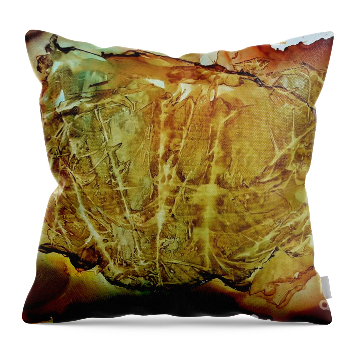 Alcohol Throw Pillow featuring the painting Pine Trees by Terri Mills