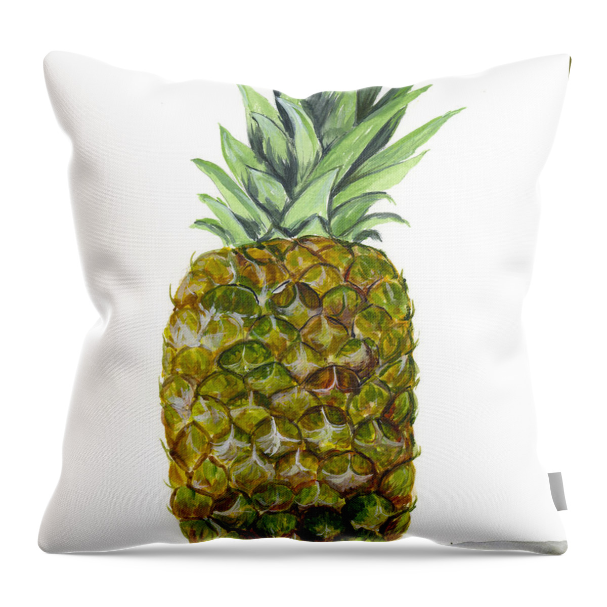 Fruit Throw Pillow featuring the painting Pineapple by Darice Machel McGuire