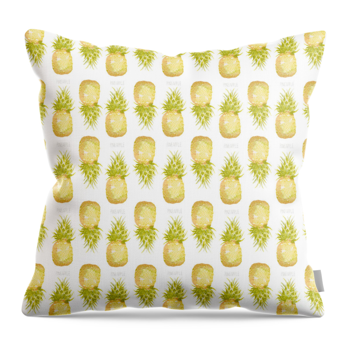 Pineapple Throw Pillow featuring the painting Pineapple print by Cindy Garber Iverson