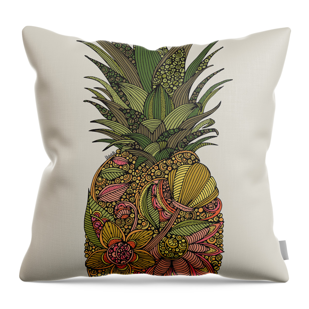 Pineapple Throw Pillow featuring the digital art Pineapple by MGL Meiklejohn Graphics Licensing