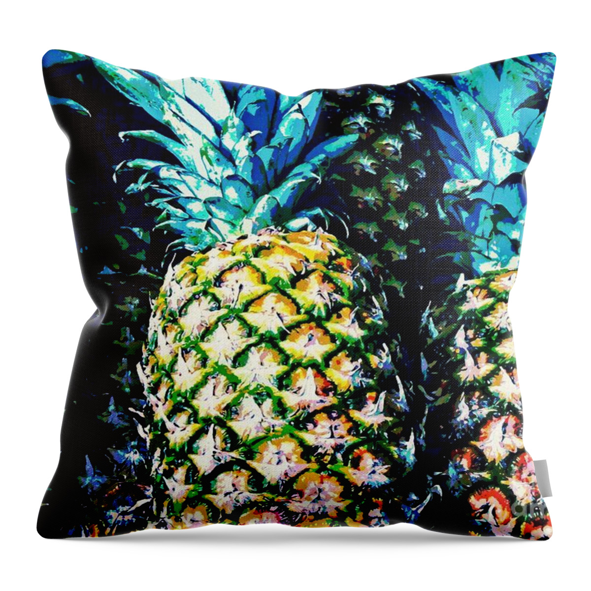 Pineapple Throw Pillow featuring the photograph Pineapples by Sarah Loft