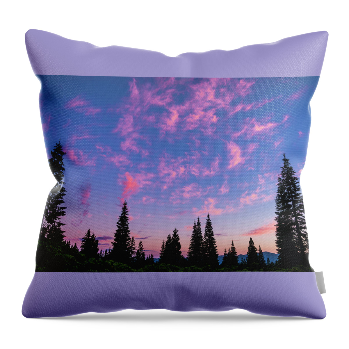 California Throw Pillow featuring the photograph Pink Cloud Sunset Mount Shasta California by Lawrence S Richardson Jr