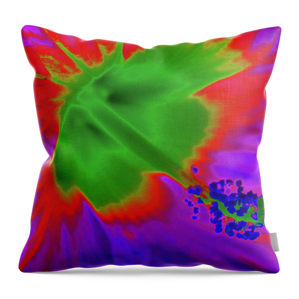 Hibiscus Throw Pillow featuring the photograph Pink Cotton Candy - PhotoPower 3496 by Pamela Critchlow