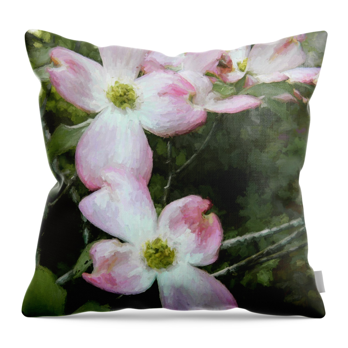  Throw Pillow featuring the photograph Pink Dogwood - Bring on Spring Series by Andrea Anderegg