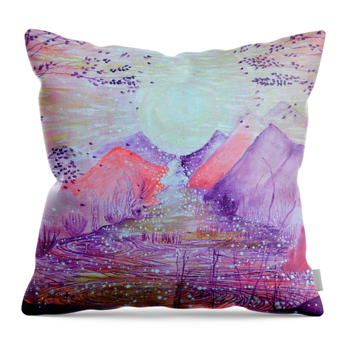  Throw Pillow featuring the painting Pink Dreams by Ashleigh Dyan Bayer