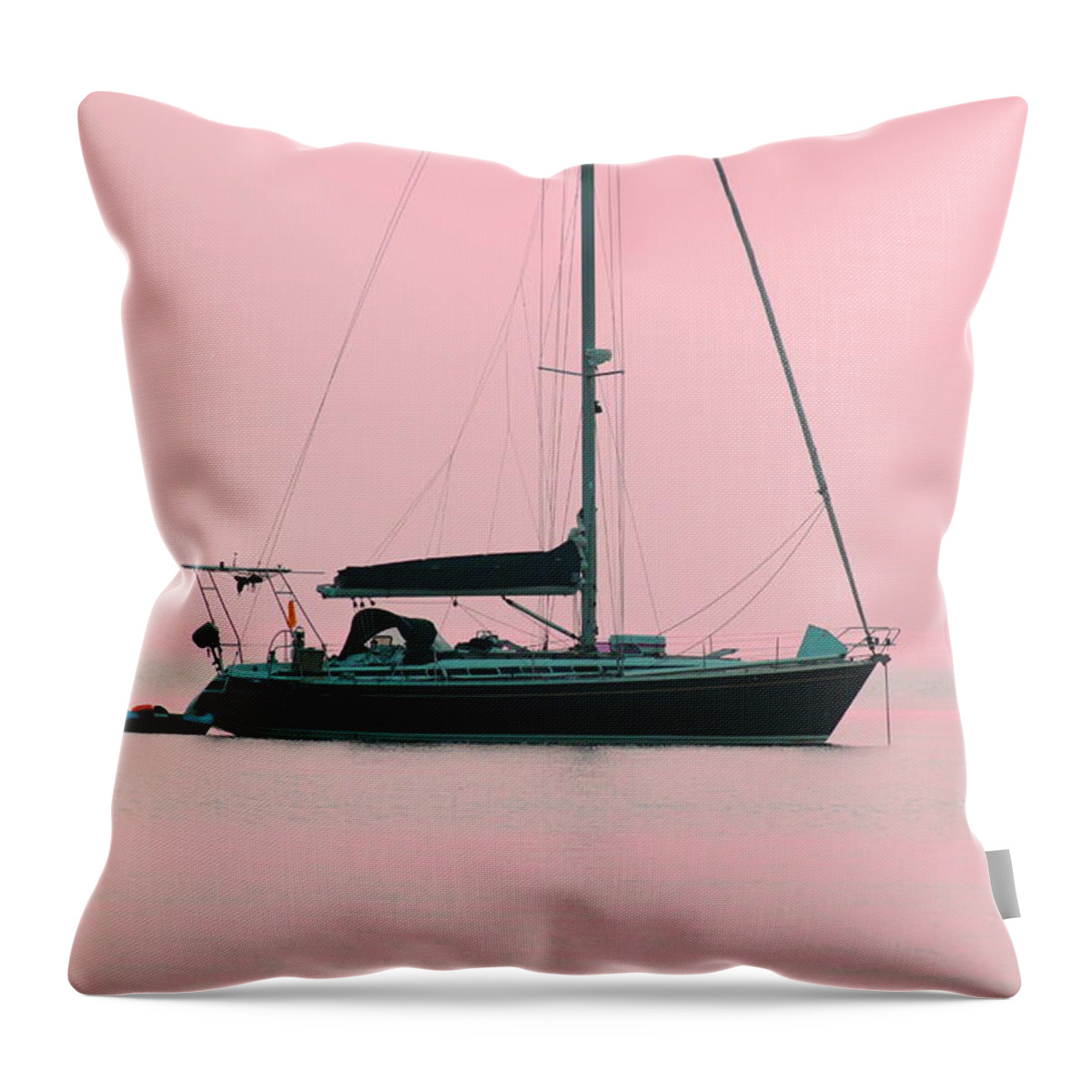 Calm Throw Pillow featuring the photograph Pink Mediterranean by Richard Patmore
