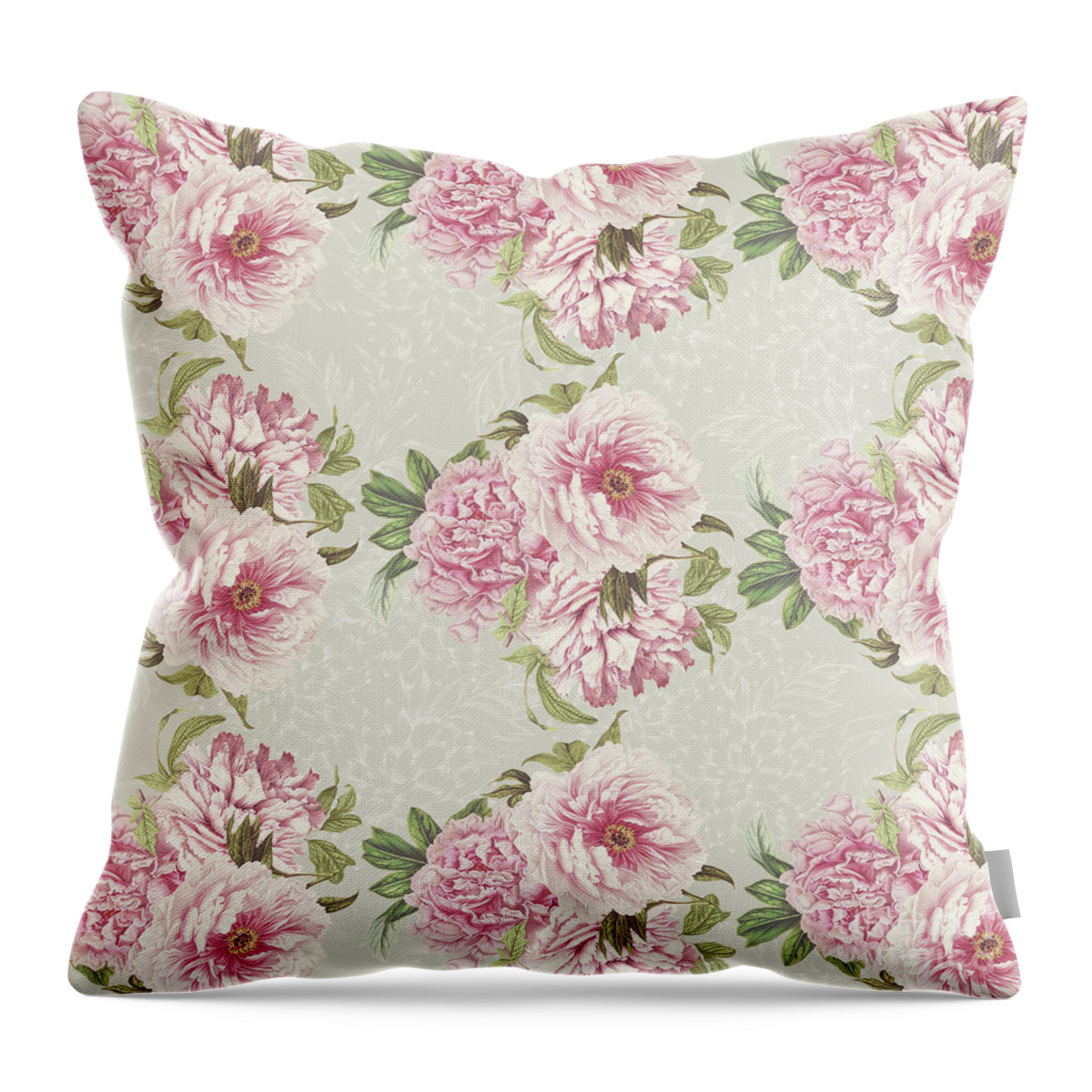 Peony Throw Pillow featuring the photograph Pink Peony Pattern by Sylvia Cook