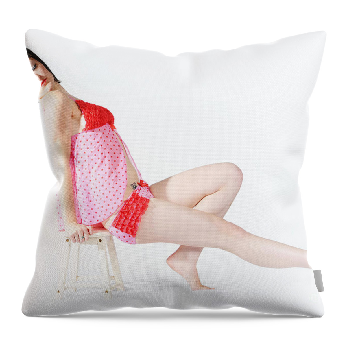 Pink Throw Pillow featuring the photograph Pink pinup by Robert WK Clark