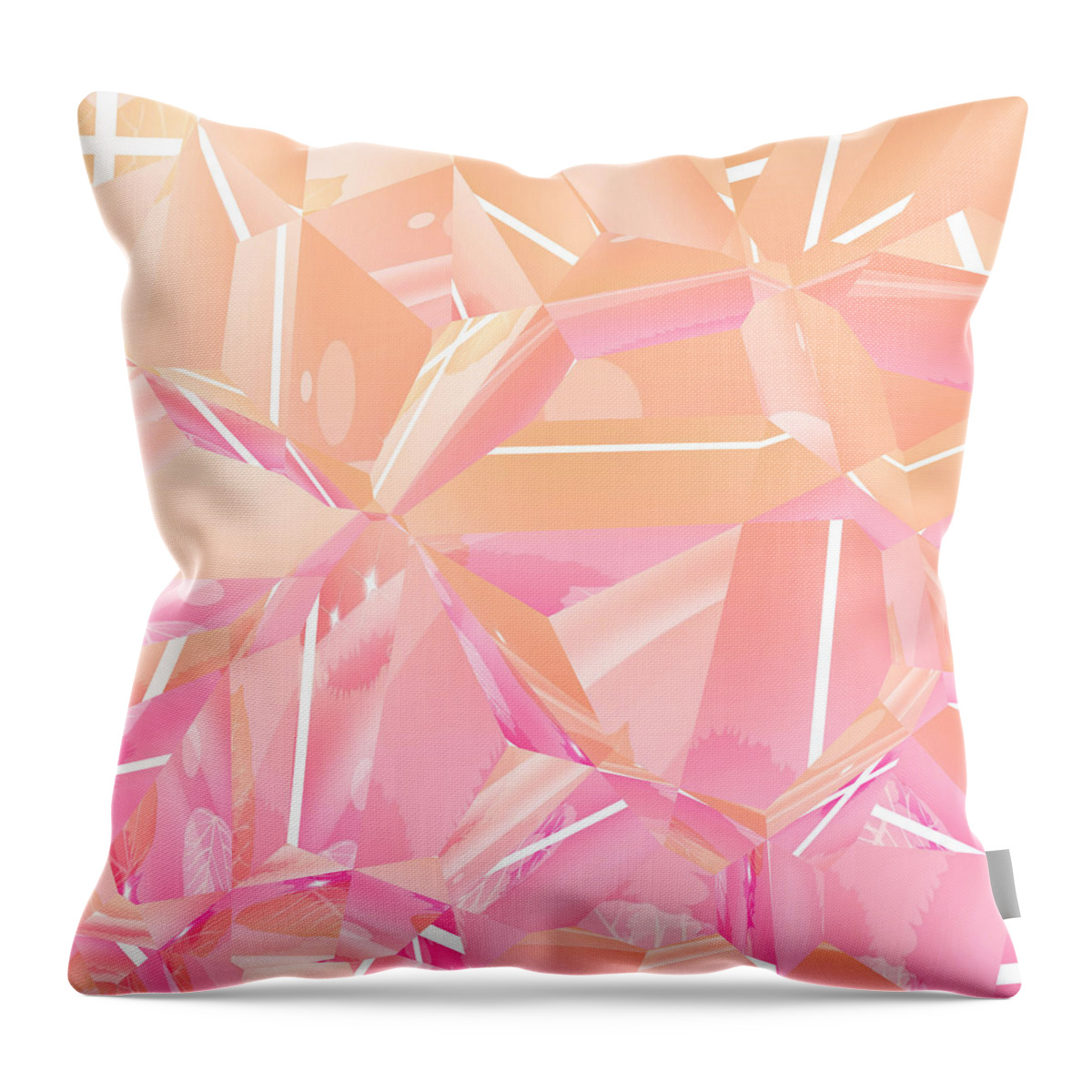 Pink Abstract Throw Pillow featuring the digital art Pink Serenity by Kathy Kelly