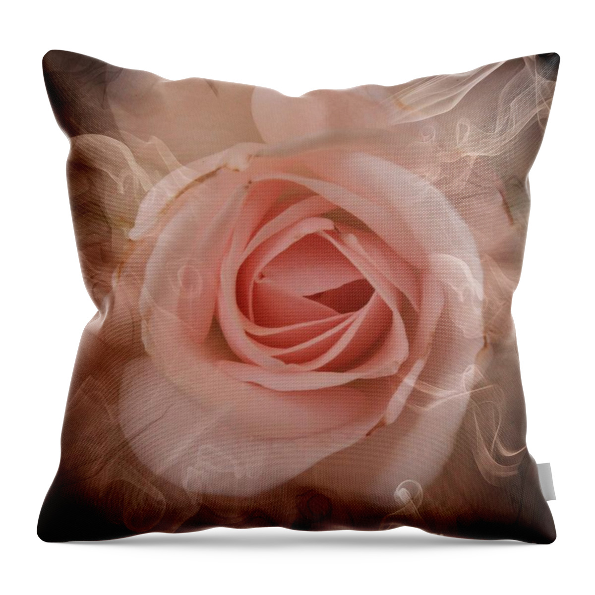 Pink Rose Throw Pillow featuring the photograph Pink Smokey by Clare Bevan