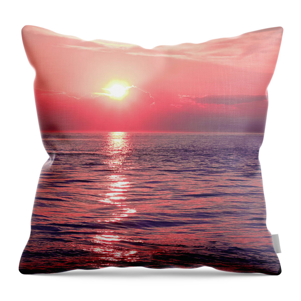 Pink Sunset Throw Pillow featuring the photograph Pink Sunset by Colleen Kammerer