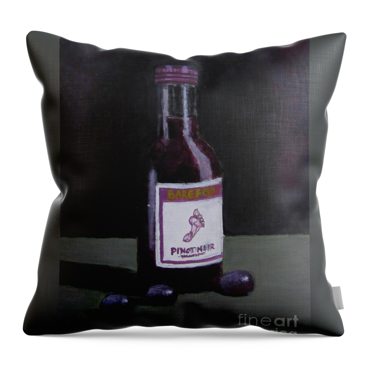 Wine Throw Pillow featuring the painting Pinot Noir by Tina Glass