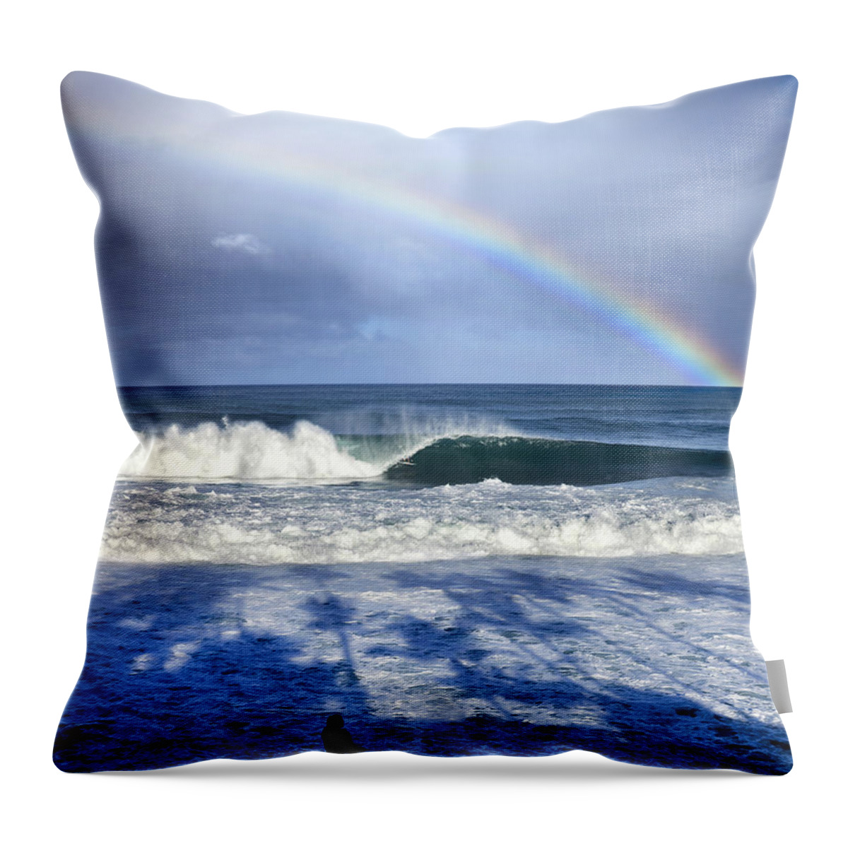  Tropical Throw Pillow featuring the photograph Pipe Rainbow Palms by Sean Davey