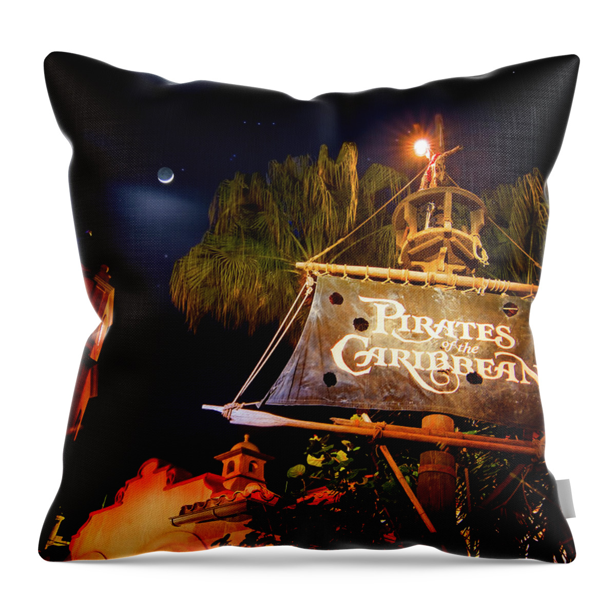 Pirates Of The Caribbean Throw Pillow featuring the photograph Pirates of the Caribbean by Mark Andrew Thomas