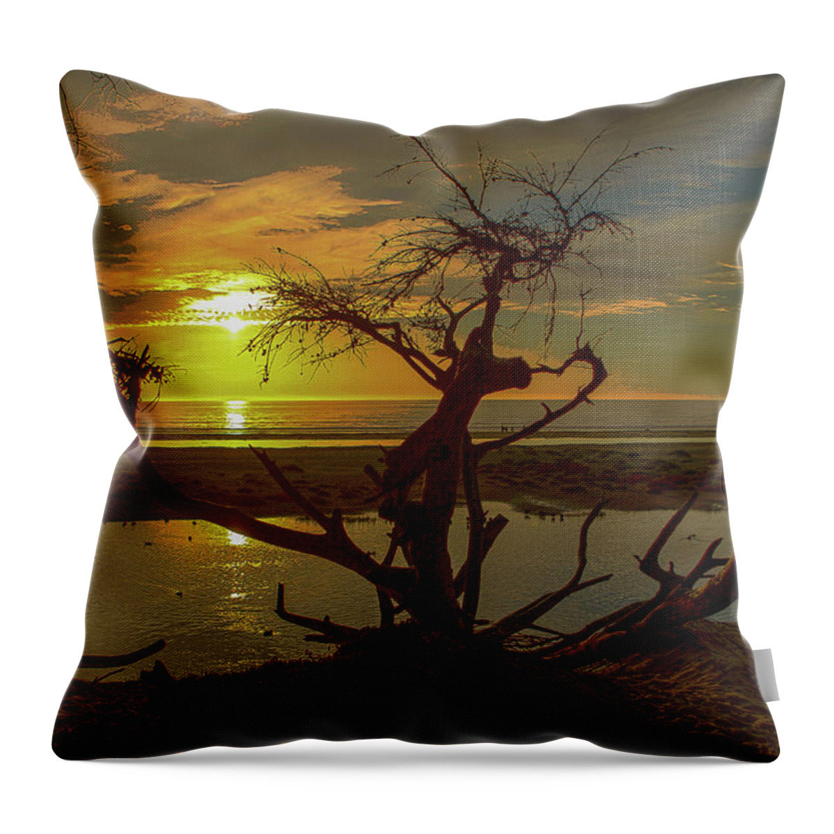 Pismo Throw Pillow featuring the photograph Pismo Sunset by Jeff Kurtz