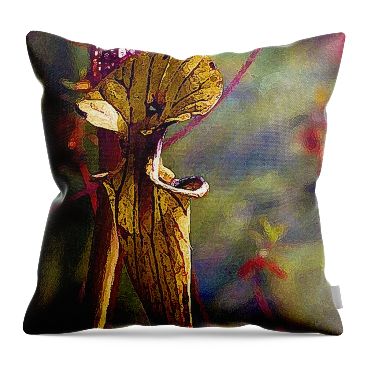 Pitcher Plant Throw Pillow featuring the photograph Pitcher Plant by Janis Senungetuk