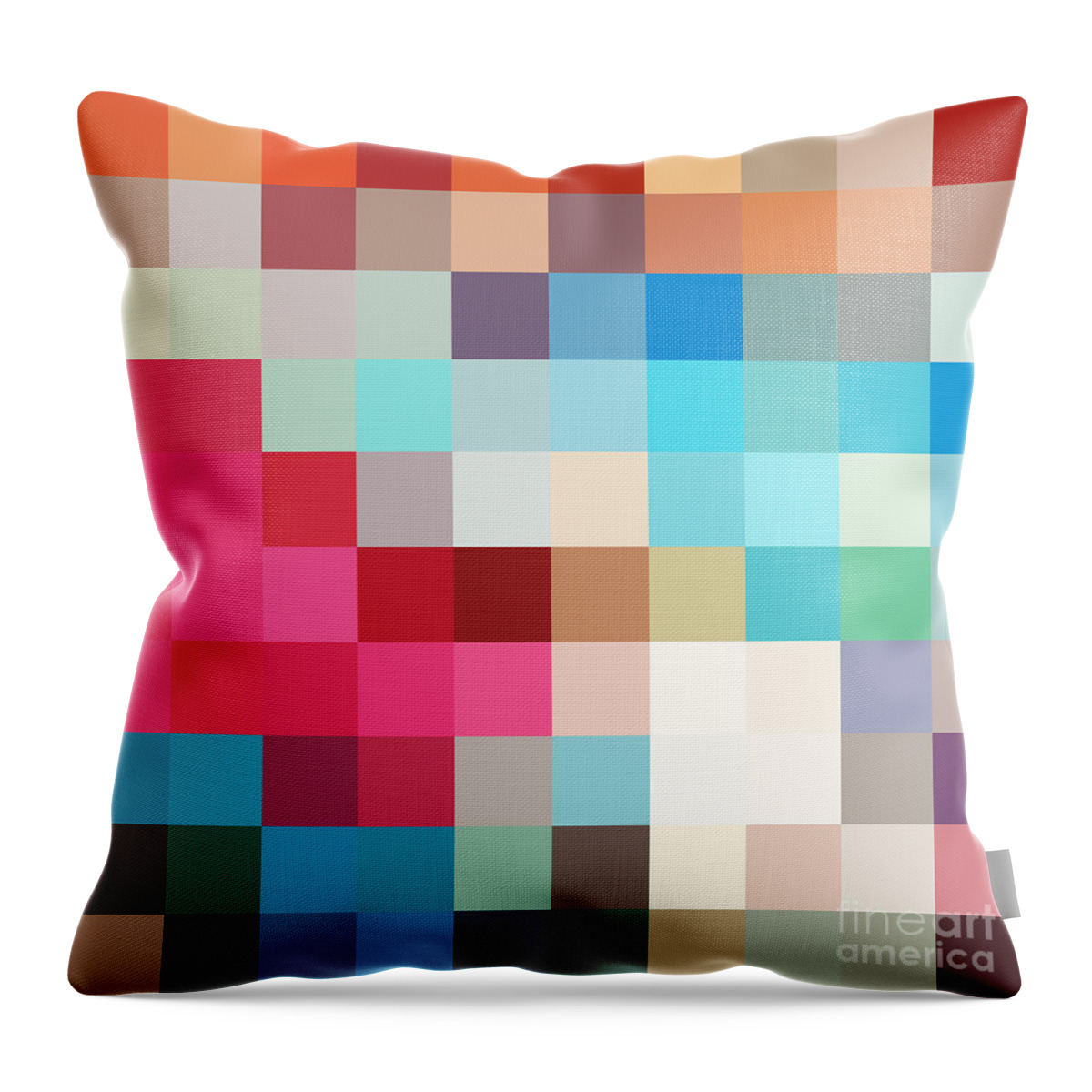 Pixel Throw Pillow featuring the digital art Pixel art 2 by Delphimages Photo Creations
